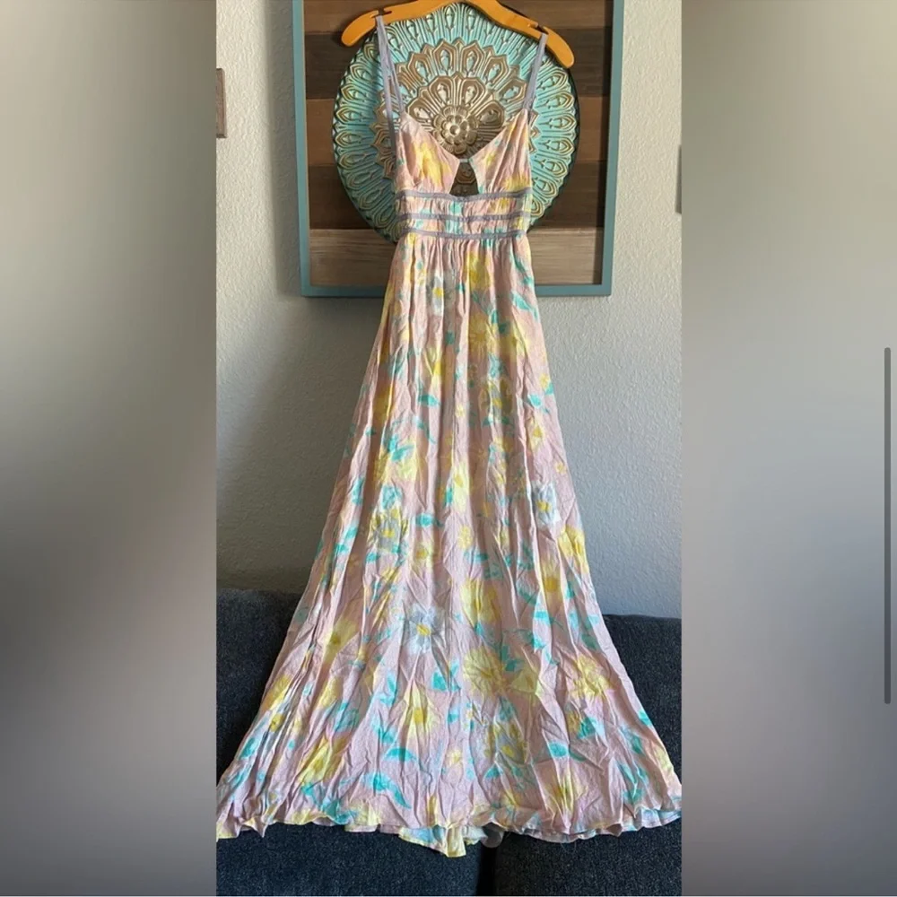 NWT FREE PEOPLE Wisteria Maxi Dress in Light Combo
